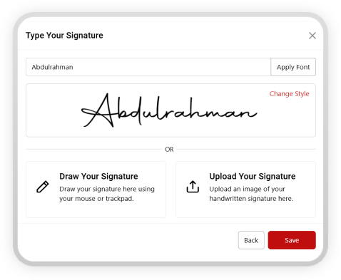 Choose Type of Signature